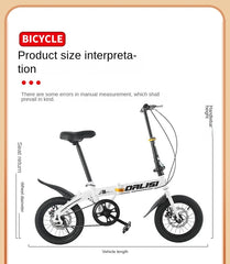 Grylls Fashion 12/14 Inch Folding Bike – Portable Lightweight Bicycle for Adults & Students | Compact Commuter Bike for Kids & Teens