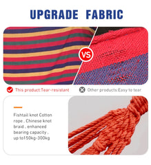 WESTTUNE Outdoor Canvas Hammock | Camping Swing with Tree Ropes | 200kg Load-Bearing for Garden, Patio & Backyard