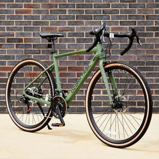 700c G.1 Explorer Gravel Bike – Drop Bar, Small Frame (5'1"–5'5") | Green Adult All-Terrain Bicycle