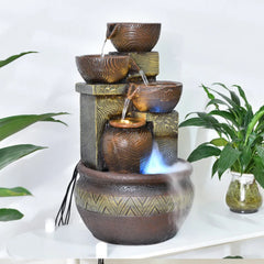 Creative Circulating Water Fountain - Landscape Desktop Lucky Decoration with Rockery & Water Feature