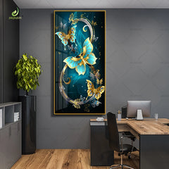 Modern Floral Wall Art – Unique Edge Frame Set Painting for Living Room & Bedroom Decoration