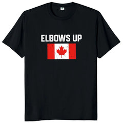 Elbows Up Canada" T-Shirt – Retro Canada Not the 51st State, Proud Canadian Gift, 100% Cotton Unisex Tee
