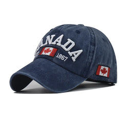 Canada Dad Baseball Cap – Unisex Cotton Cap with Embroidered Maple Leaf Flag, Outdoor Sun Hat for Adults