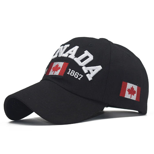 Canada Dad Baseball Cap – Unisex Cotton Cap with Embroidered Maple Leaf Flag, Outdoor Sun Hat for Adults