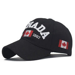 Canada Dad Baseball Cap – Unisex Cotton Cap with Embroidered Maple Leaf Flag, Outdoor Sun Hat for Adults