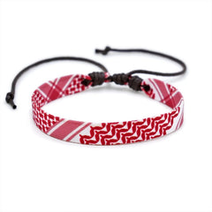 Geometric Polka Dot Palestine Bracelet – Multicolor Handwoven Arabic Style Gaza Flag Jewelry for Men & Women