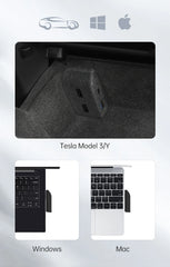 YZ USB HUB Adapter & Quick Charger for Tesla Model 3 (2021) & Model Y (2023) – Glove Box Flocking Car Accessories