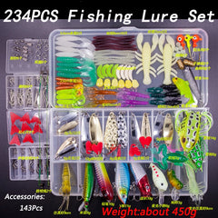 Fishing Lure Kit – Soft & Hard Bait Set | Minnow, Metal Jig, Spoon, Crankbait for Bass & Pike | Tackle Accessories with Box