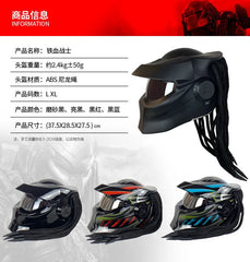 Iron Blood Warrior Predator Motorcycle Helmet – Personalized Full-Face Braid Helmet for Electric Motorbike | Casco de Moto