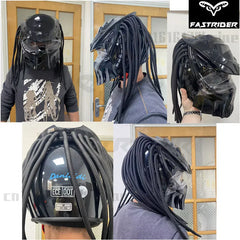 Personalized Full-Cover Predator Helmet – Carbon Fiber Retro Full-Face Motorcycle Helmet | Special-Shaped Design | DOT & ECE Certified