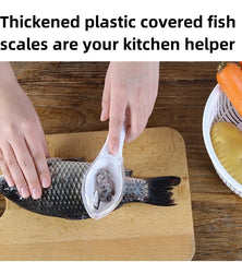 Kitchen Household Fish Scale Scraper with Lid – Manual Descaling & Brushing Tool for Easy Fish Cleaning