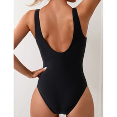 Summer Sexy One-Piece Swimsuit for Women – Push-Up Bodysuit Swimwear, Closed Back Bathing Suit for Beach & Pool