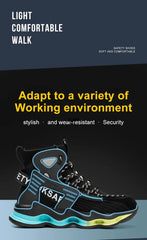 Safety Shoes Men Work Sneaker Steel Toe Shoes Puncture Proof High Top Work Safety Boots Male Lightweight Work Shoes