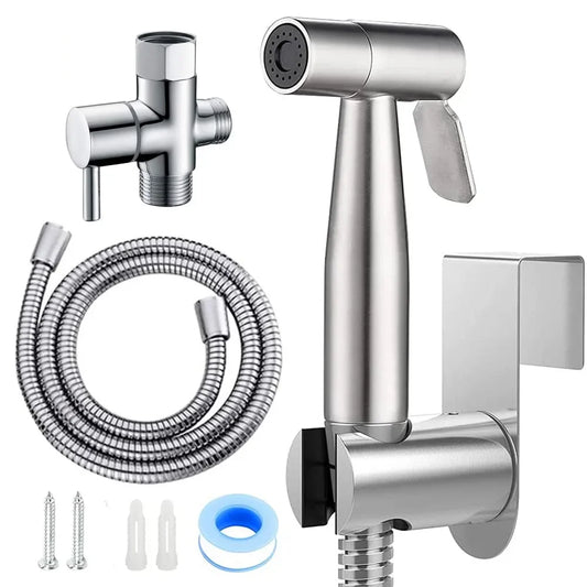 Handheld Stainless Steel Bidet Sprayer – Multi-Function Bathroom Faucet & Self-Cleaning Shower Head for Personal Hygiene