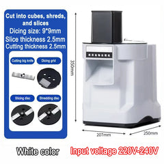 110V/220V Commercial Electric Vegetable Cutter & Chopper | Ham Mincer | Automatic Slicer & Grinder | Dicing Machine | Fruit & Potato Shredder