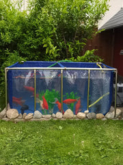 Vokanda Mini Complete Aquarium - 160 Gallon (610L) Betta & Koi Fish Tank, 3.3' x 3.3' x 2'