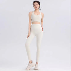 Women’s Breathable 2PCS Yoga Set – Gym Crop Top & High Waist Leggings Fitness Bra Sports Suit for Workout