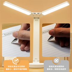 Energy-Saving USB Double Lamp LED Foldable Reading Light with Mobile Phone Bracket – Desk Study Lamp for Children, Bedroom & Table