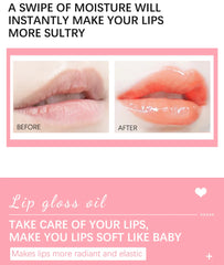Hydrating Lip Glow Oil – Moisturizing Plumping Lip Gloss, Transparent & Tinted for Dry Lips & Lip Care | Perfect Gift for Mother's Day