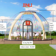 Transparent PC Geodesic Dome Tent – Clear Round Igloo House for Catering, Events, Hotel Resorts & Luxury Celebrations