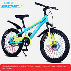 FJ&BDF 20-Inch Children's Mountain Bike – High Carbon Steel Frame, Lightweight with Shock Absorber & Double Disc Brakes | Outdoor Kids Bicycle