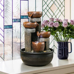 Creative Circulating Water Fountain - Landscape Desktop Lucky Decoration with Rockery & Water Feature