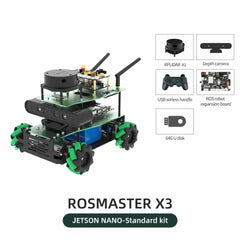 ROSMASTER X3 ROS2 Smart Car Kit – AI Robot with Mecanum Wheels, Lidar, Depth Camera, Voice Control | Compatible with Jetson Nano, Orin NX/Nano SUPER, Raspberry Pi 5