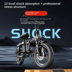 Mini Folding Portable Electric Bike 48V20AH 400W Motor 14inch Tire Ebike City Road Adult Speed 25km/h Electric Bicycle USA Stock