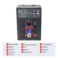 Sparkler Machine DMX Control Wireless 750W Fountain Firework Cold Spark Machine for Wedding Stage Show Events
