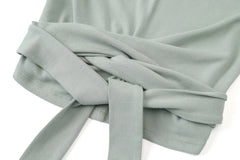 Summer Ribbing Closed-Fit Wrap Top & A-Line Dress High Stretch Matching Set – Chic & Comfortable Women's Outfit