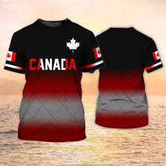Canada Flag Maple Leaf T-Shirt – Unisex Sports Streetwear, Short Sleeve Tee & Kids Canadian Football Jersey
