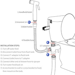 Handheld Stainless Steel Bidet Sprayer – Multi-Function Bathroom Faucet & Self-Cleaning Shower Head for Personal Hygiene