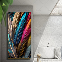 High-End Porcelain Art – Sparkling Crystal Accent Painting with Butterfly Hanging & LED Lights