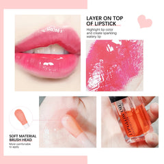 Hydrating Lip Glow Oil – Moisturizing Plumping Lip Gloss, Transparent & Tinted for Dry Lips & Lip Care | Perfect Gift for Mother's Day
