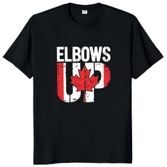 Elbows Up Canada" T-Shirt – Retro Canada Not the 51st State, Proud Canadian Gift, 100% Cotton Unisex Tee