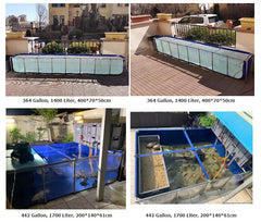 Vokanda Mini Complete Aquarium - 160 Gallon (610L) Betta & Koi Fish Tank, 3.3' x 3.3' x 2'