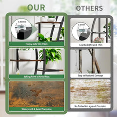 62" Tall 7-Tier Metal Plant Stand with Grow Light - Curved Corner Shelf for Indoor Plants & Flowers