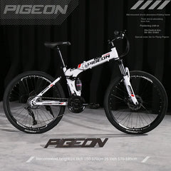 High Carbon Steel Folding Mountain Bike – Shock-Absorbing, Variable Speed Road & Racing Bike for Men, Women & Teenagers