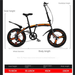 Cooya 20-Inch Folding Bicycle for Men & Women – Ultra Lightweight & Portable, No Installation Required | Adult Variable Speed Bicycle