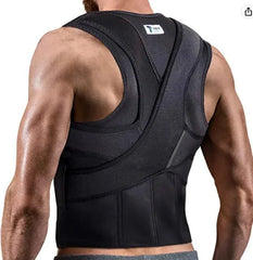 Back Waist Posture Corrector Adjustable Adult Correction Belt Waist Trainer Shoulder Lumbar Brace Spine Support Belt Vest Black