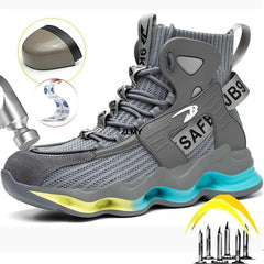 Safety Shoes Men Work Sneaker Steel Toe Shoes Puncture Proof High Top Work Safety Boots Male Lightweight Work Shoes