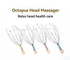 Octopus Head Massager Stainless Steel Engraved Head Relaxer Brain Massage Claw Scalp Scratcher Itch Reliever