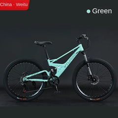 Full Suspension MTB Mountain Bike – Men’s Quad Bicycle with V-Brake/Disc Brake Options | Bicicletta Uomo | Durable Off-Road Bici
