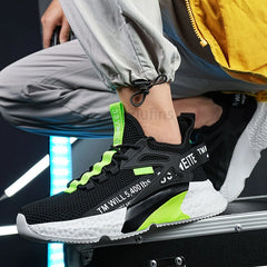 Men’s Lightweight Mesh Sneakers – Breathable Summer Running & Walking Shoes, Elastic Casual Outdoor Sports Trainers