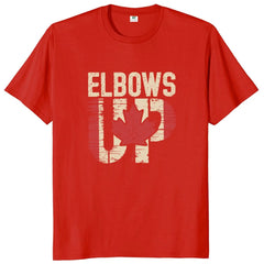 Elbows Up Canada" T-Shirt – Retro Canada Not the 51st State, Proud Canadian Gift, 100% Cotton Unisex Tee