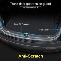 Trunk Protector Guard for Tesla Model Y – Anti-Scratch Rear Cargo Threshold Sill Cover & Bumper TPE Organizer Pad