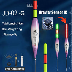 Fishing Floats for Sea & Rock – Smart IC Slip Bobber with Gravity Sensor | Color-Changing LED Luminous Fishing Tackle