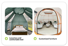 Transparent PC Geodesic Dome Tent – Clear Round Igloo House for Catering, Events, Hotel Resorts & Luxury Celebrations