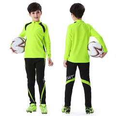 Kids’ Football Tracksuit – Warm Fleece Long Sleeve Soccer Sportswear Set with Sweatshirt & Jogging Jacket for Boys