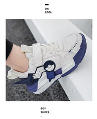 Cartoon Kids Sneakers – Classic Leather Casual Walking Shoes for Boys & Girls, Outdoor Fashion Footwear